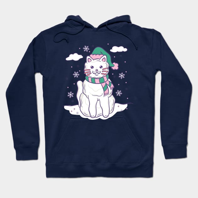 Snow Kitty Hoodie by pinkowlet